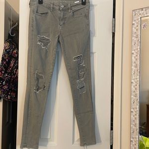 American eagle skinny jeans, sage colored